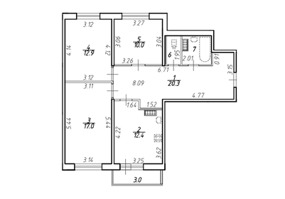 Квартира 79 м², 3-комнатная - изображение 1