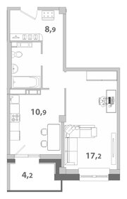 Квартира 43,4 м², 1-комнатная - изображение 1
