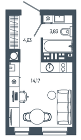 Квартира 22,6 м², студия - изображение 1