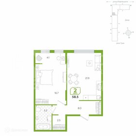 Квартира 58,5 м², 2-комнатная - изображение 1