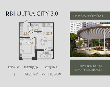 Квартира 34,3 м², 1-комнатная - изображение 1