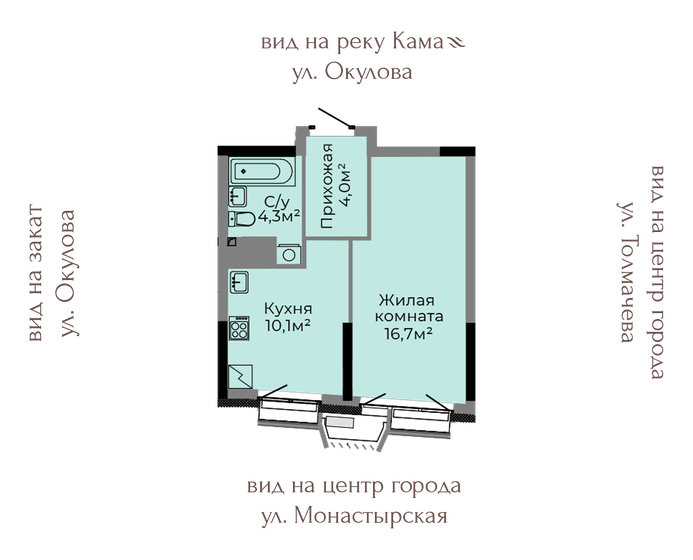 34,7 м², 1-комнатная квартира 9 400 770 ₽ - изображение 33