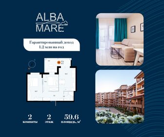 Квартира 59,6 м², 2-комнатные - изображение 1