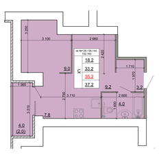Квартира 35,2 м², студия - изображение 4