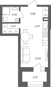 Квартира 30,1 м², 1-комнатная - изображение 1