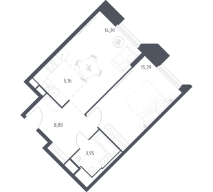 Квартира 48,3 м², 1-комнатные - изображение 1