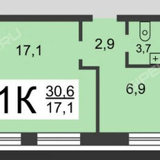 Квартира 30,6 м², 1-комнатная - изображение 5