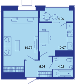 Квартира 43,1 м², 1-комнатная - изображение 1
