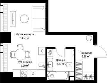 Квартира 32 м², студия - изображение 2