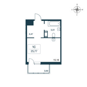 Квартира 25,6 м², студия - изображение 1