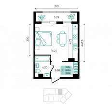 Квартира 33,2 м², 1-комнатная - изображение 2