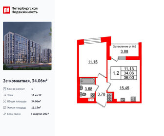 Квартира 34,1 м², 1-комнатная - изображение 1