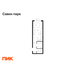 Квартира 30 м², студия - изображение 1