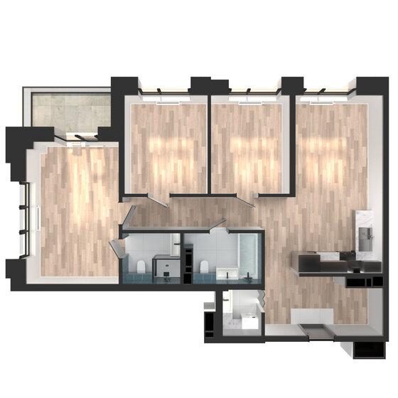 57,5 м², 3-комнатная квартира 8 636 960 ₽ - изображение 66