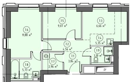 Квартира 53,2 м², 2-комнатная - изображение 1