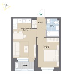 Квартира 41,2 м², 1-комнатная - изображение 1