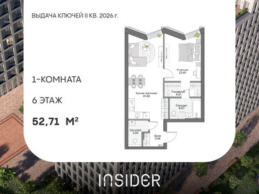 Квартира 52,7 м², 1-комнатные - изображение 1
