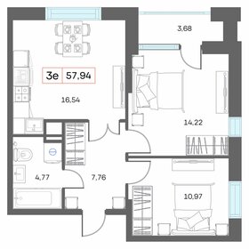 Квартира 57,9 м², 2-комнатная - изображение 1