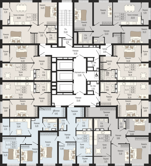 44,1 м², 1-комнатная квартира 4 750 000 ₽ - изображение 63