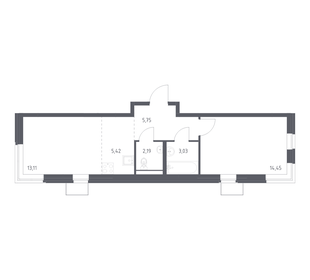 Квартира 44 м², 1-комнатная - изображение 1