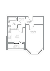 Квартира 38,1 м², 1-комнатная - изображение 2