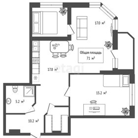 Квартира 71 м², 3-комнатная - изображение 1