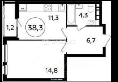Квартира 38,3 м², 1-комнатная - изображение 1