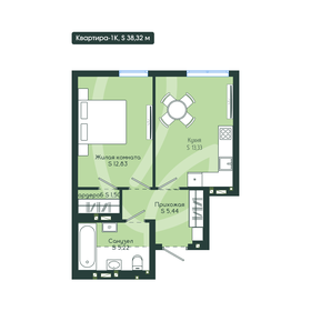 Квартира 38,3 м², 1-комнатная - изображение 2