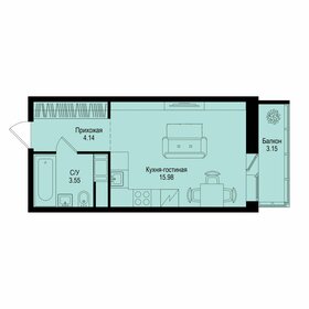 Квартира 24,6 м², студия - изображение 1