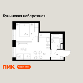 Квартира 30,1 м², 1-комнатная - изображение 1