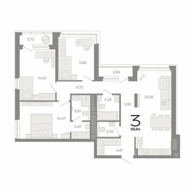 Квартира 98,8 м², 3-комнатная - изображение 1