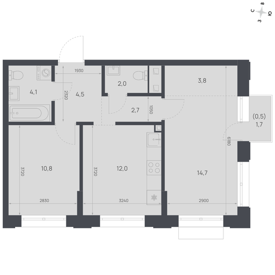 52,3 м², 2-комнатная квартира 11 000 000 ₽ - изображение 75