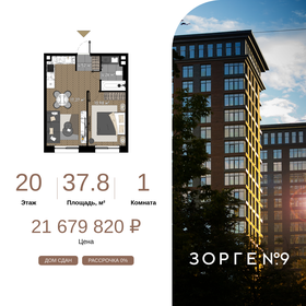 Квартира 37,8 м², 1-комнатные - изображение 1