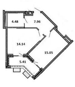 Квартира 44,4 м², 1-комнатная - изображение 1
