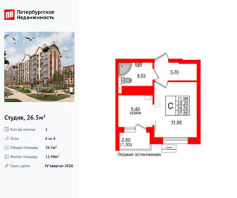 Квартира 26,5 м², студия - изображение 1