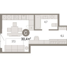 Квартира 30,4 м², студия - изображение 3