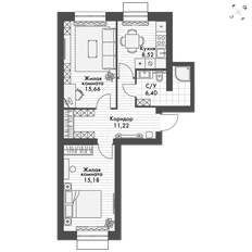 Квартира 57,5 м², 2-комнатная - изображение 3