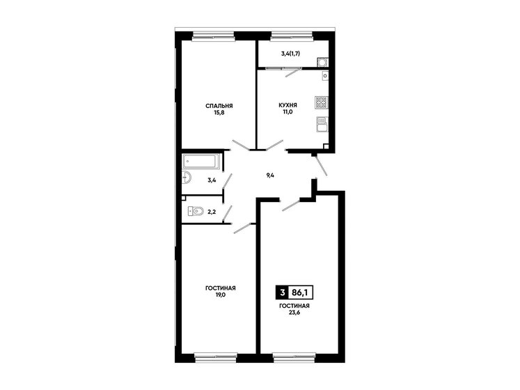 78 м², 4-комнатная квартира 8 999 000 ₽ - изображение 61