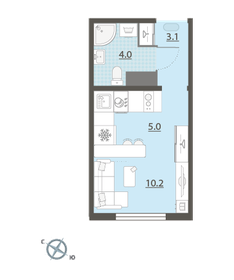 Квартира 22,3 м², студия - изображение 2