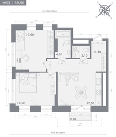 Квартира 69,9 м², 2-комнатная - изображение 1