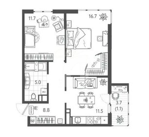 Квартира 54,2 м², 2-комнатная - изображение 1