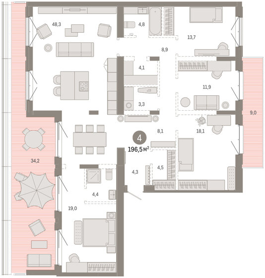 256,1 м², 5-комнатная квартира 22 300 000 ₽ - изображение 113