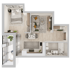 Квартира 35,2 м², студия - изображение 2