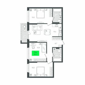 Квартира 81,2 м², 3-комнатная - изображение 1