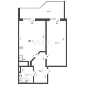 Квартира 52,9 м², 1-комнатная - изображение 1