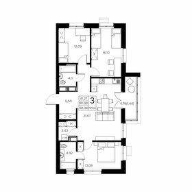 Квартира 95,7 м², 3-комнатная - изображение 1