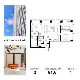 Квартира 91,6 м², 3-комнатная - изображение 1
