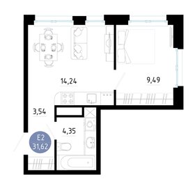 Квартира 31,6 м², 1-комнатная - изображение 1