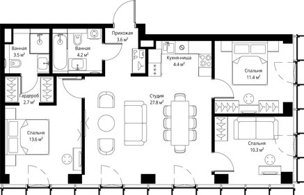 Квартира 81,5 м², 3-комнатная - изображение 2