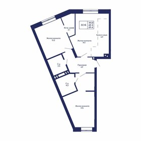 Квартира 69,4 м², 3-комнатная - изображение 1